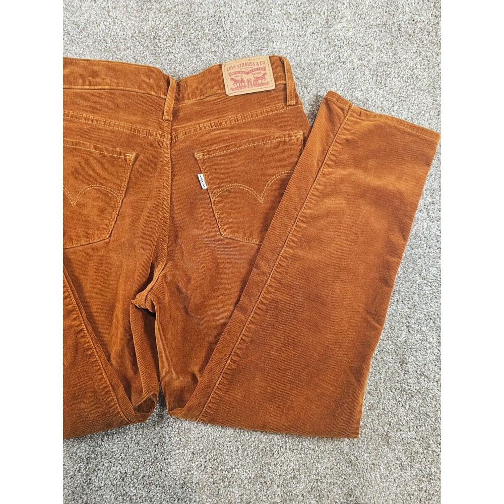 Levis 724 High Rise Straight Corduroy Pants Rust Orange Button Fly 27 79066-0003 - Picture 8 of 15